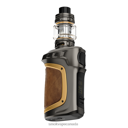SMOK MAG-18 KIT Gun Metal Gold Leater J04PH78 - SMOK Vape Kit