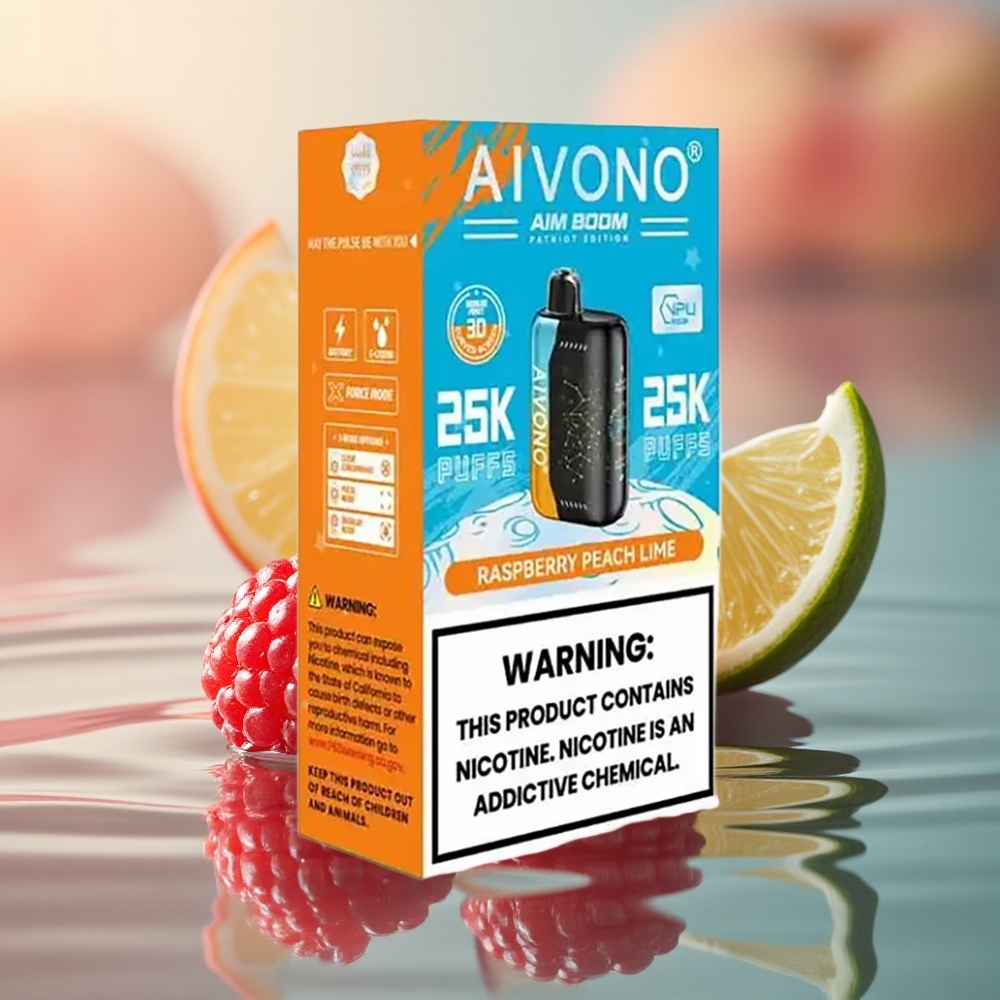 Aivono Aim Boom 25000 Puffs Raspberry Peach Lime Zero Nicotine Type-C