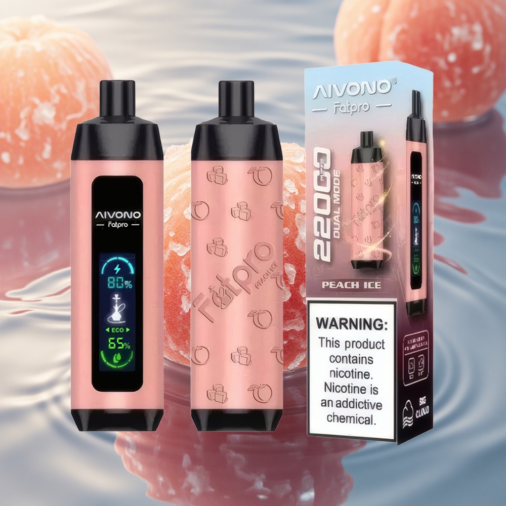 Aivono Aim Fatpro 22000 Puffs Peach Ice 28ml Mesh Coil Dual Modes