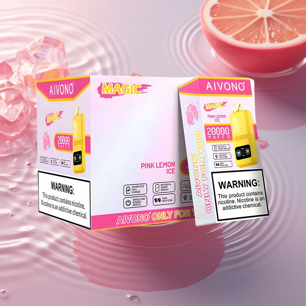 Aivono Aim Magic 20000 Puffs Pink Lemon Ice Dual Mesh LCD