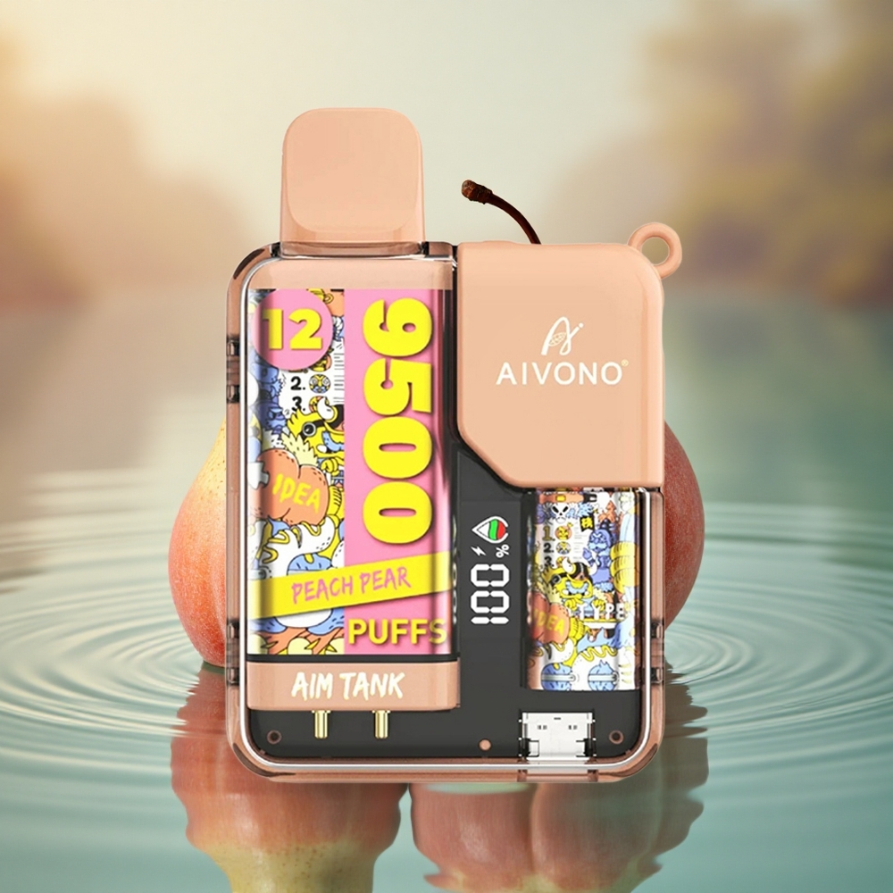 Aivono Aim Tank 9500 Puffs Peach Pear LCD 650mAh 18ml