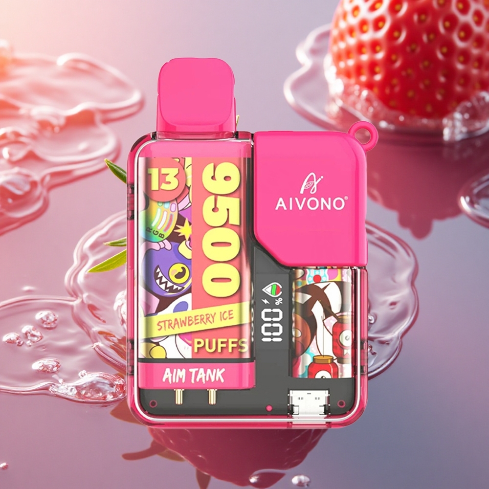 Aivono Aim Tank 9500 Puffs Strawberry Ice 18ml LCD