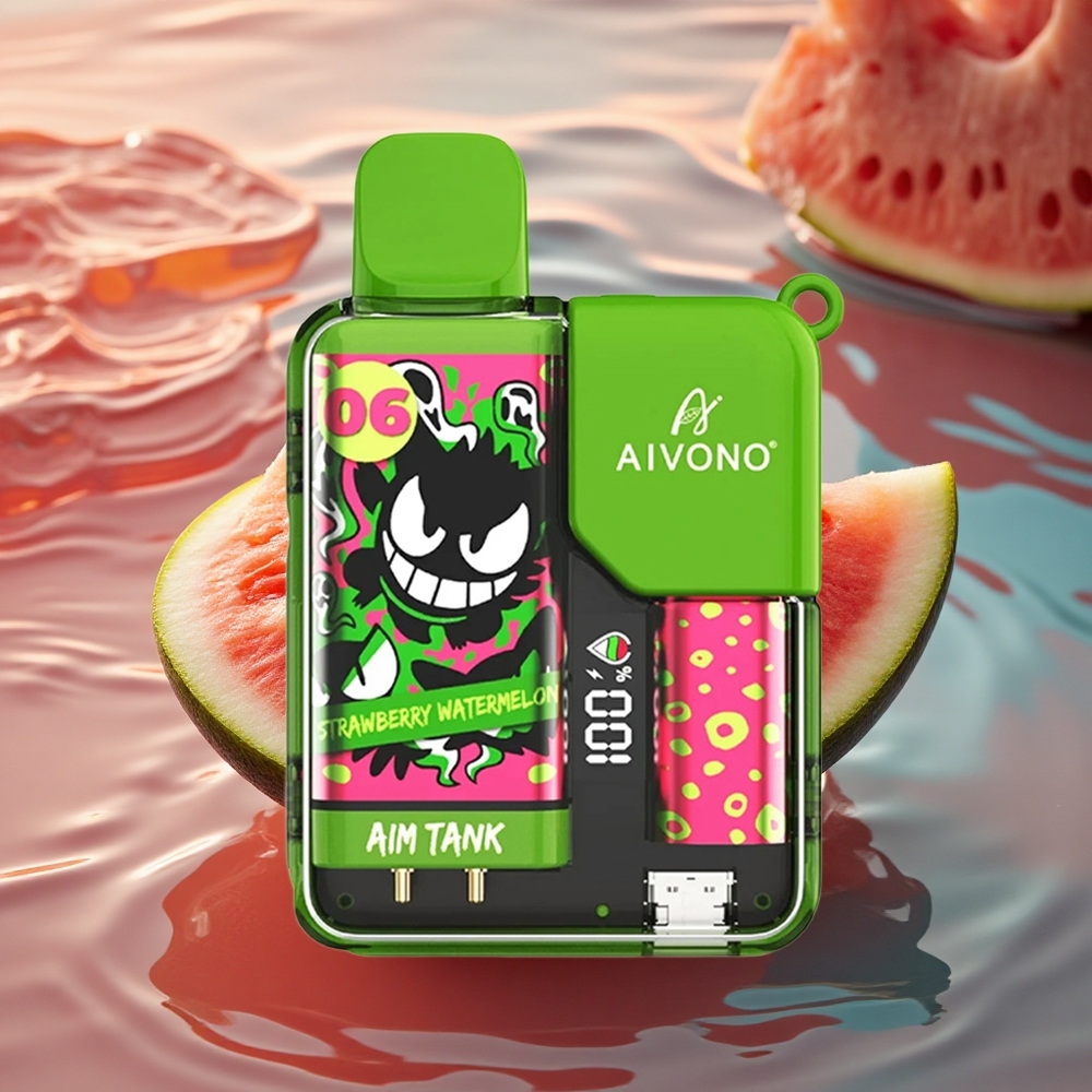 Aivono Aim Tank 9500 Puffs Strawberry Watermelon LCD Mesh