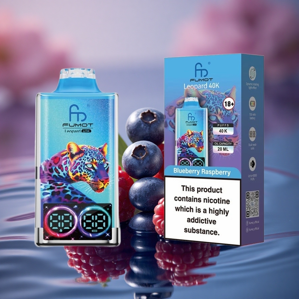 Fumot Leopard 40K Puffs Blueberry Raspberry Dual Mesh 5% Type-C