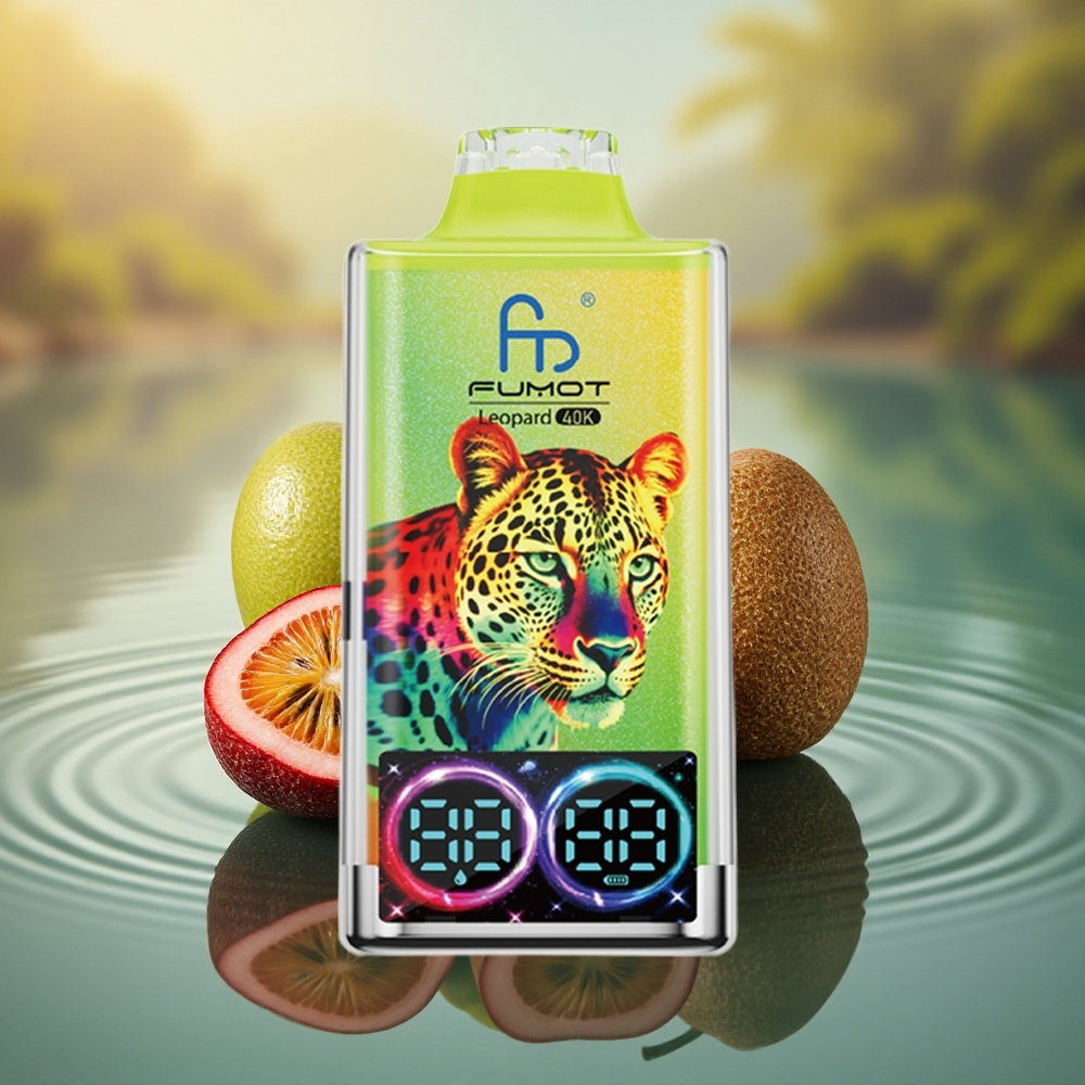 Fumot Leopard 40K Puffs Kiwi Passion Fruit Guava 5% Nicotine Dual Mesh