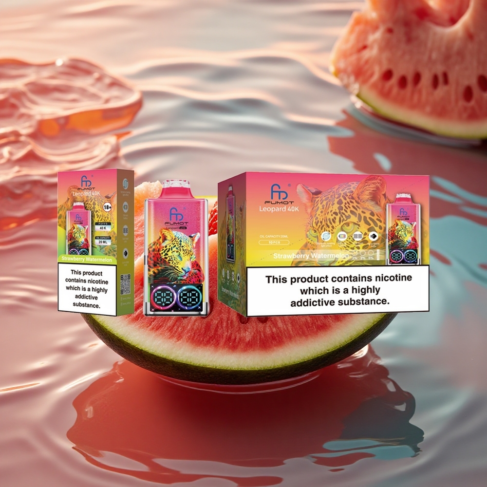 Fumot Leopard 40K Puffs Strawberry Watermelon Dual Mesh 5% Nicotine