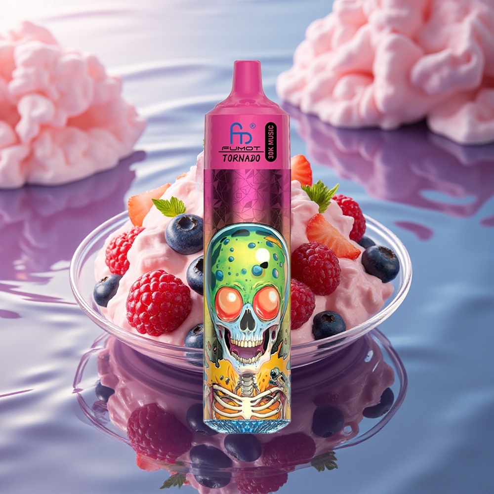 Fumot Randm Tornado 30000 Puffs Blueberry Strawberry Raspberry Ice Cream 30mL 5% Mesh