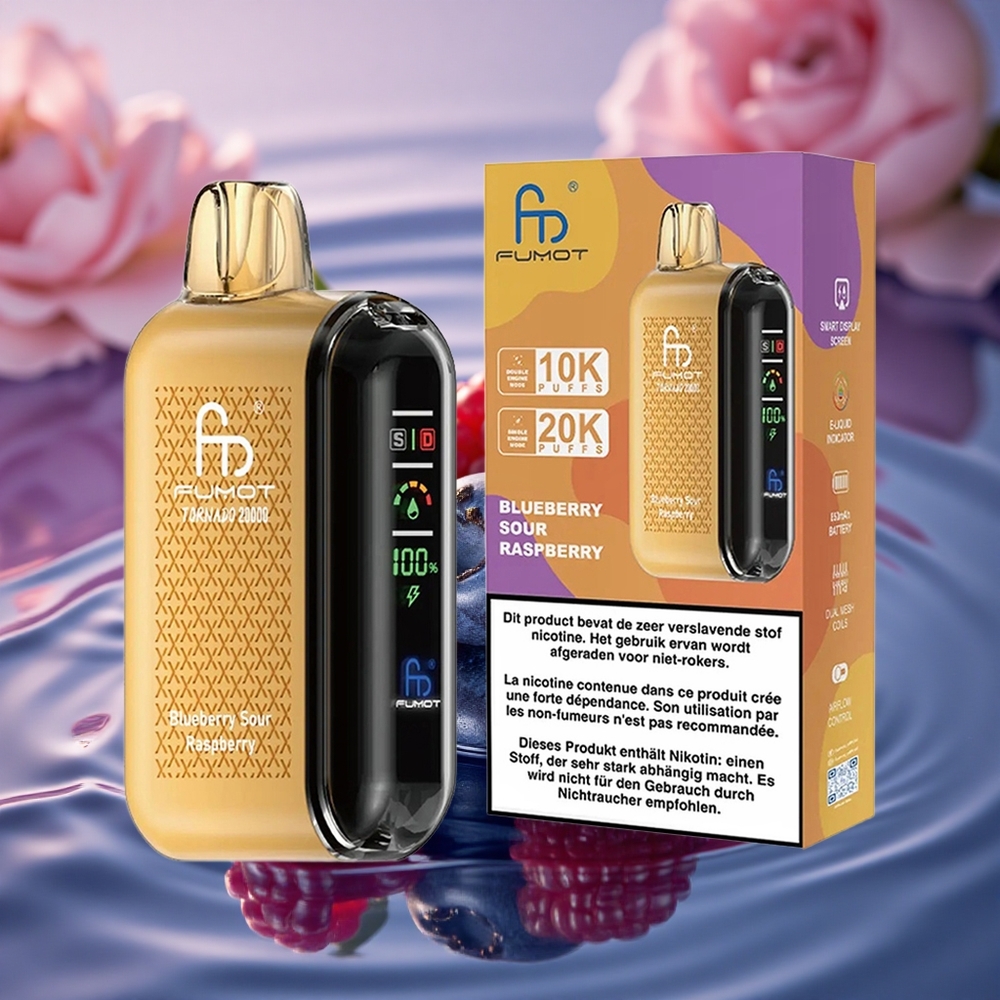 Fumot Tornado 20000 Puffs Blueberry Sour Raspberry Dual Mesh Airflow
