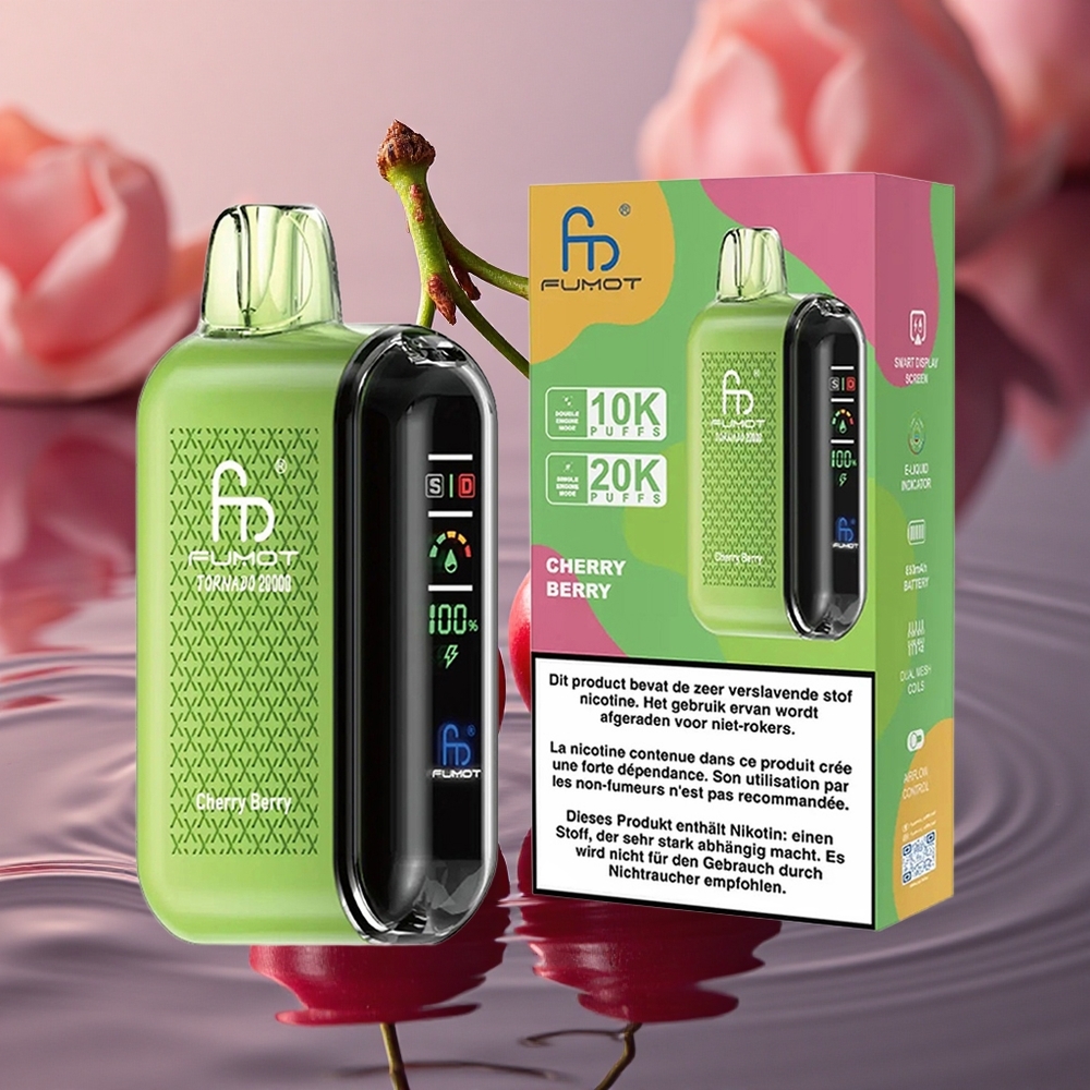 Fumot Tornado 20000 Puffs Cherry Berry Dual Mesh Display