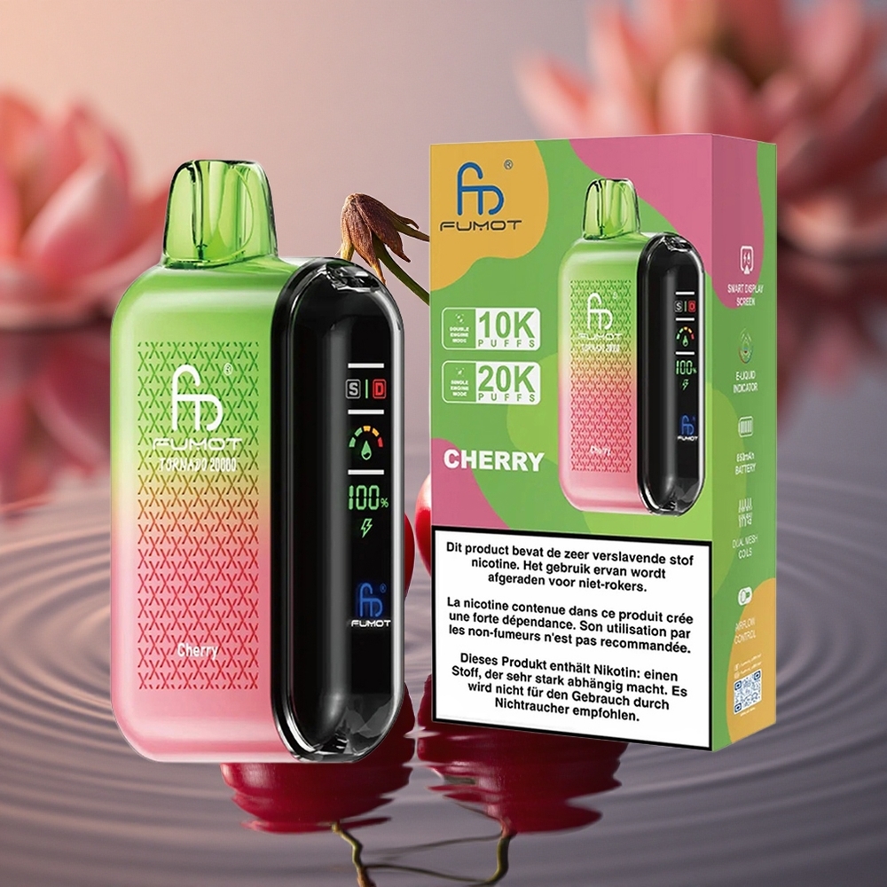 Fumot Tornado 20000 Puffs Cherry Dual Mesh Smart Display