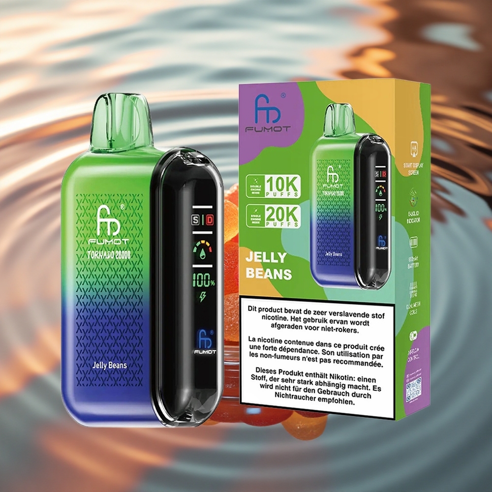 Fumot Tornado 20000 Puffs Jelly Beans Dual Mesh Smart Display