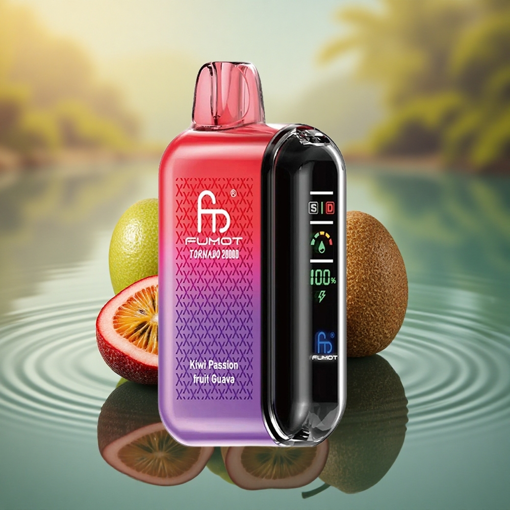 Fumot Tornado 20000 Puffs Kiwi Passion Fruit Guava Dual Mesh Smart Display