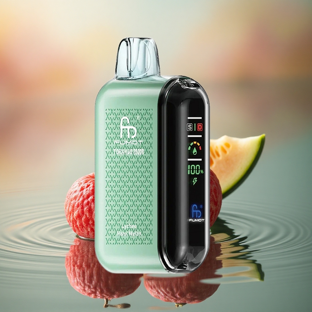 Fumot Tornado 20000 Puffs Lychee Hami Melon Dual Mesh Smart Display
