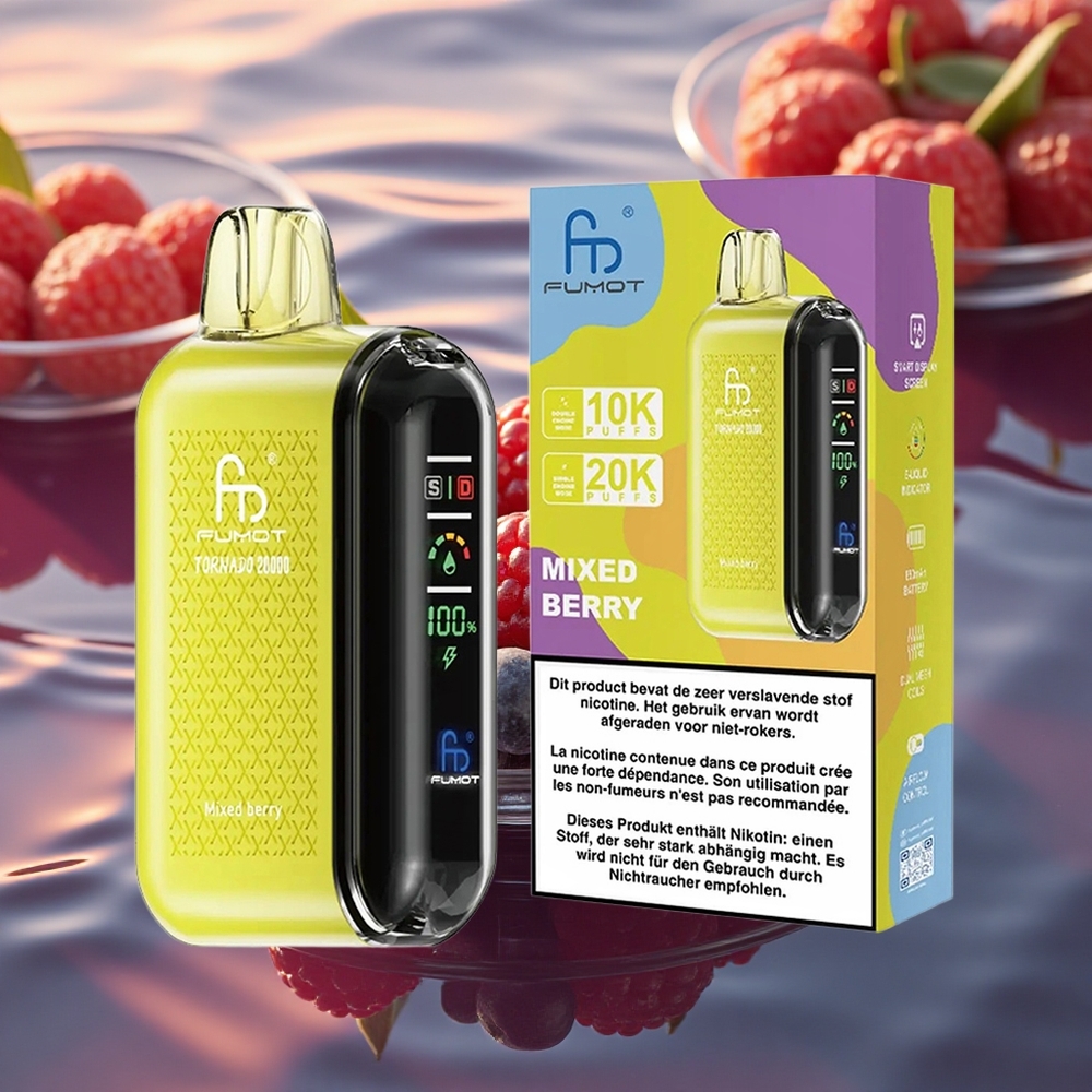 Fumot Tornado 20000 Puffs Mixed Berry Dual Mesh Display