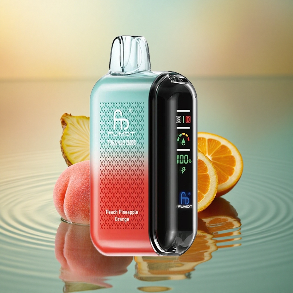 Fumot Tornado 20000 Puffs Peach Pineapple Orange Dual Mesh Smart Display