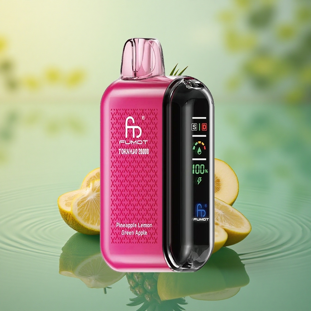 Fumot Tornado 20000 Puffs Pineapple Lemon Green Apple Dual Mesh Smart Display