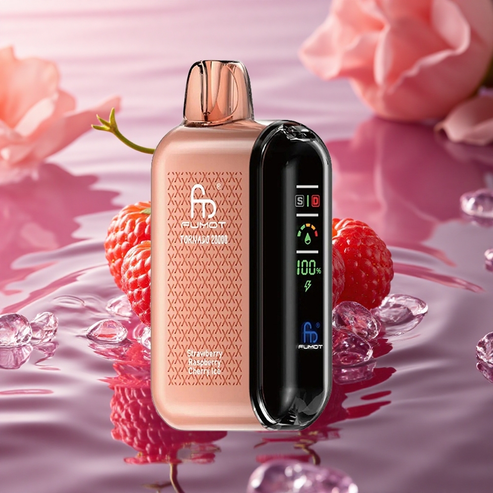 Fumot Tornado 20000 Puffs Strawberry Raspberry Cherry Ice Dual Mesh 20ml 850mAh