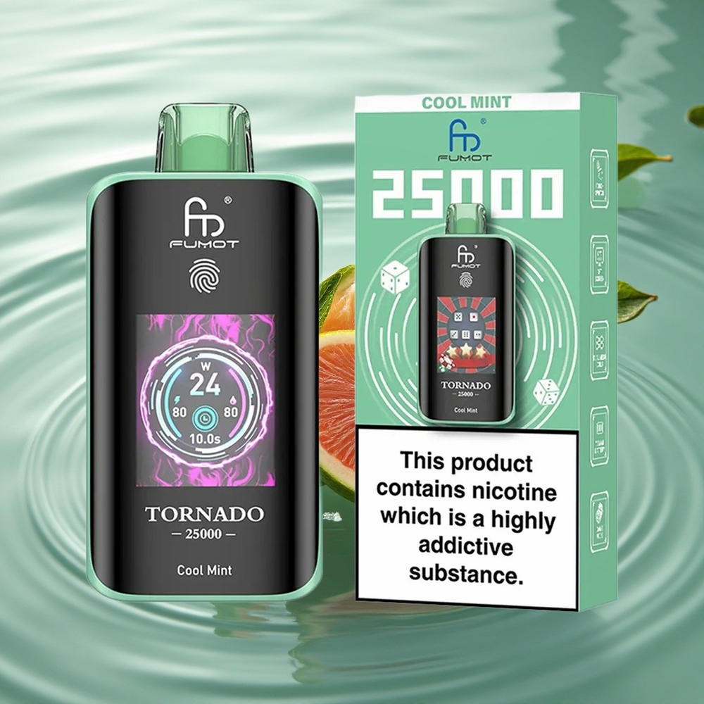 Fumot Tornado 25000 Puffs Cool Mint HD Screen 700mAh Type-C