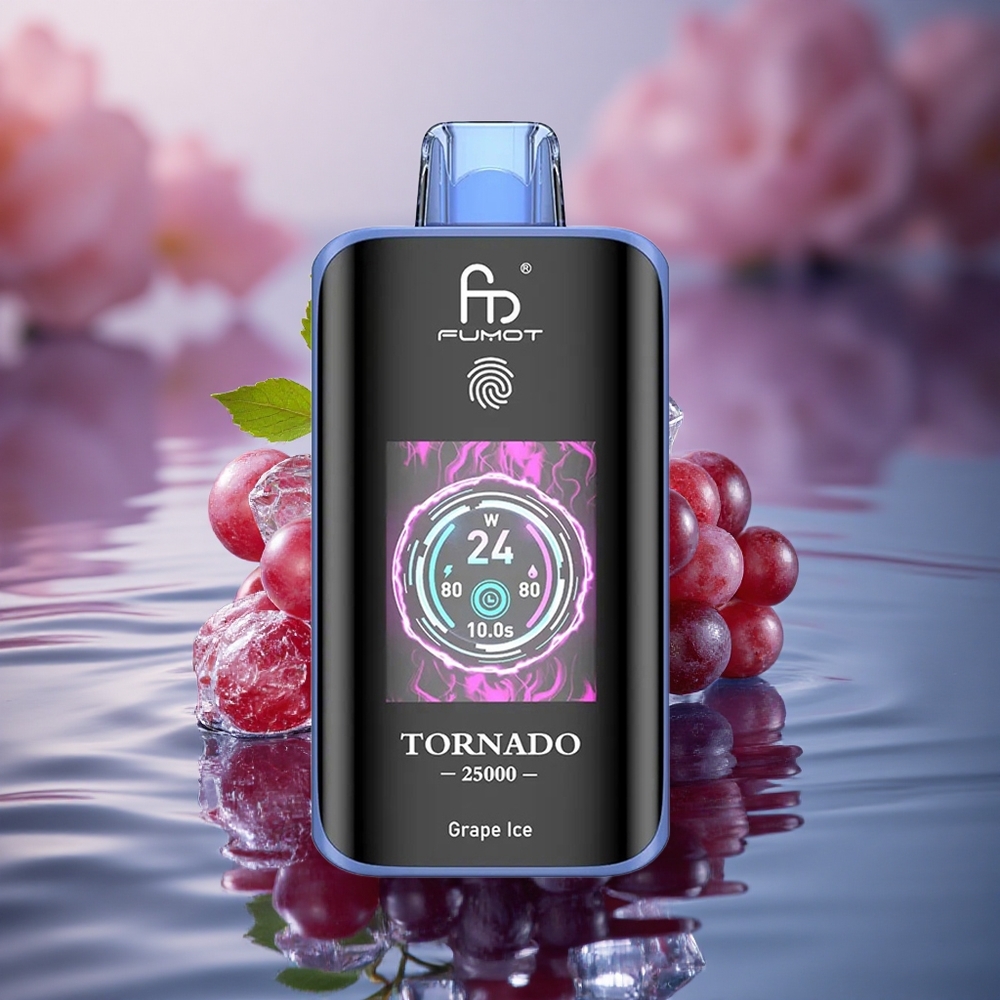 Fumot Tornado 25000 Puffs Grape Ice HD Screen 700mAh Type-C