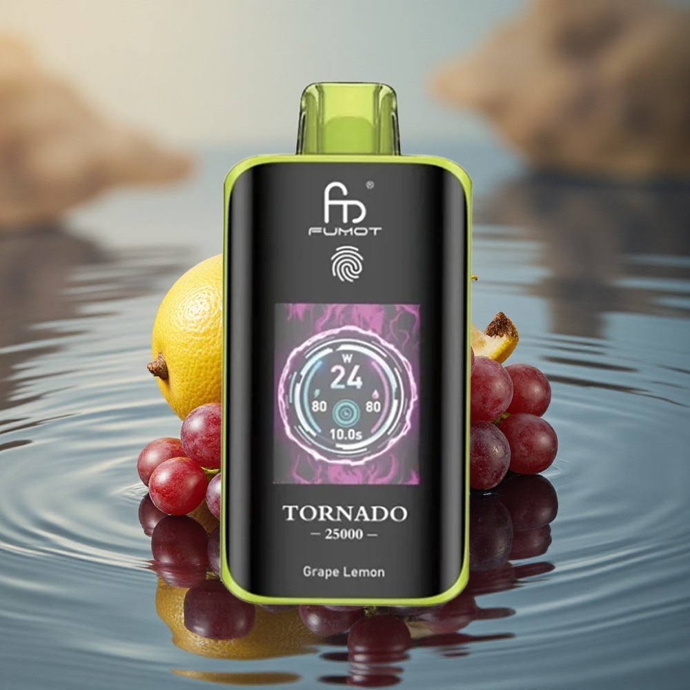 Fumot Tornado 25000 Puffs Grape Lemon HD Screen 700mAh