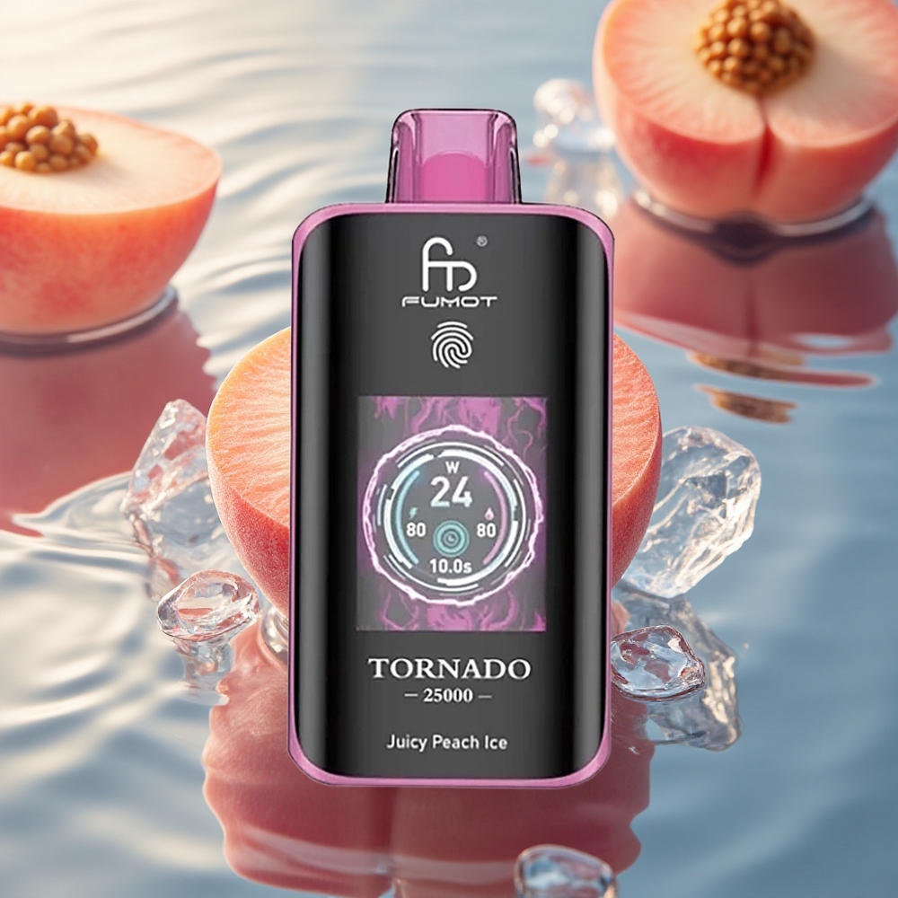 Fumot Tornado 25000 Puffs Juicy Peach Ice with HD Screen & Type-C Charging