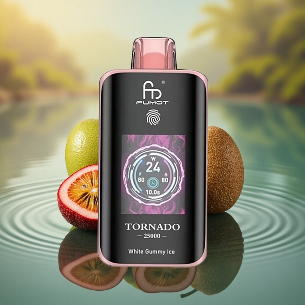Fumot Tornado 25000 Puffs Kiwi Passion Fruit Guava HD Screen 700mAh Type-C