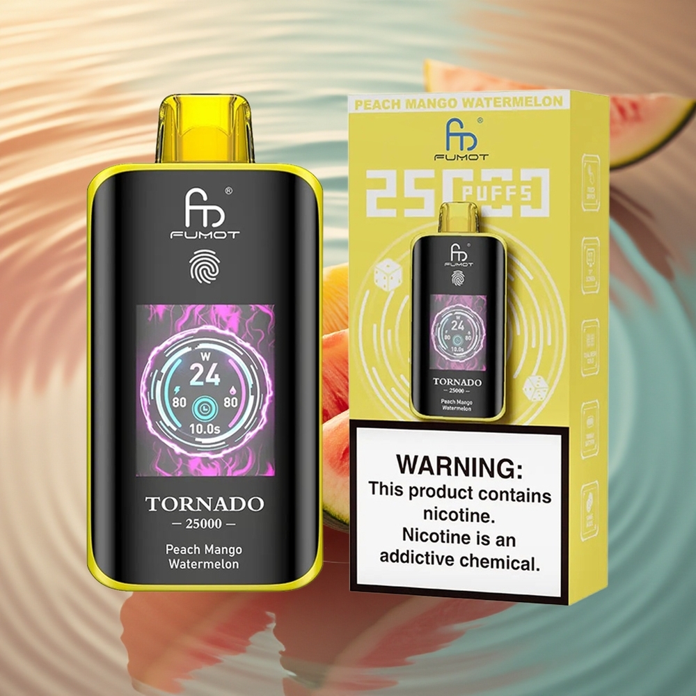 Fumot Tornado 25000 Puffs Peach Mango Watermelon HD Screen 700mAh 20ml
