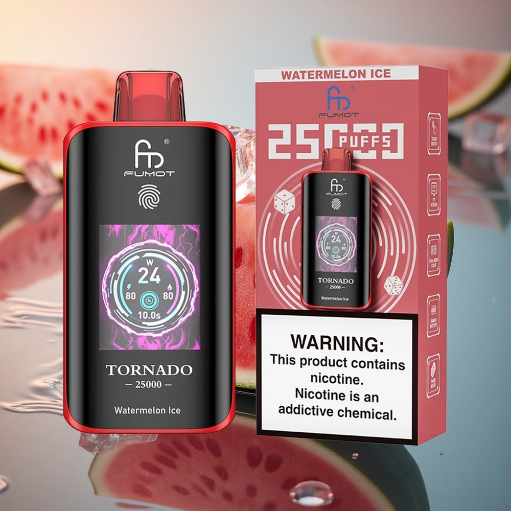 Fumot Tornado 25000 Puffs Watermelon Ice HD Rechargeable