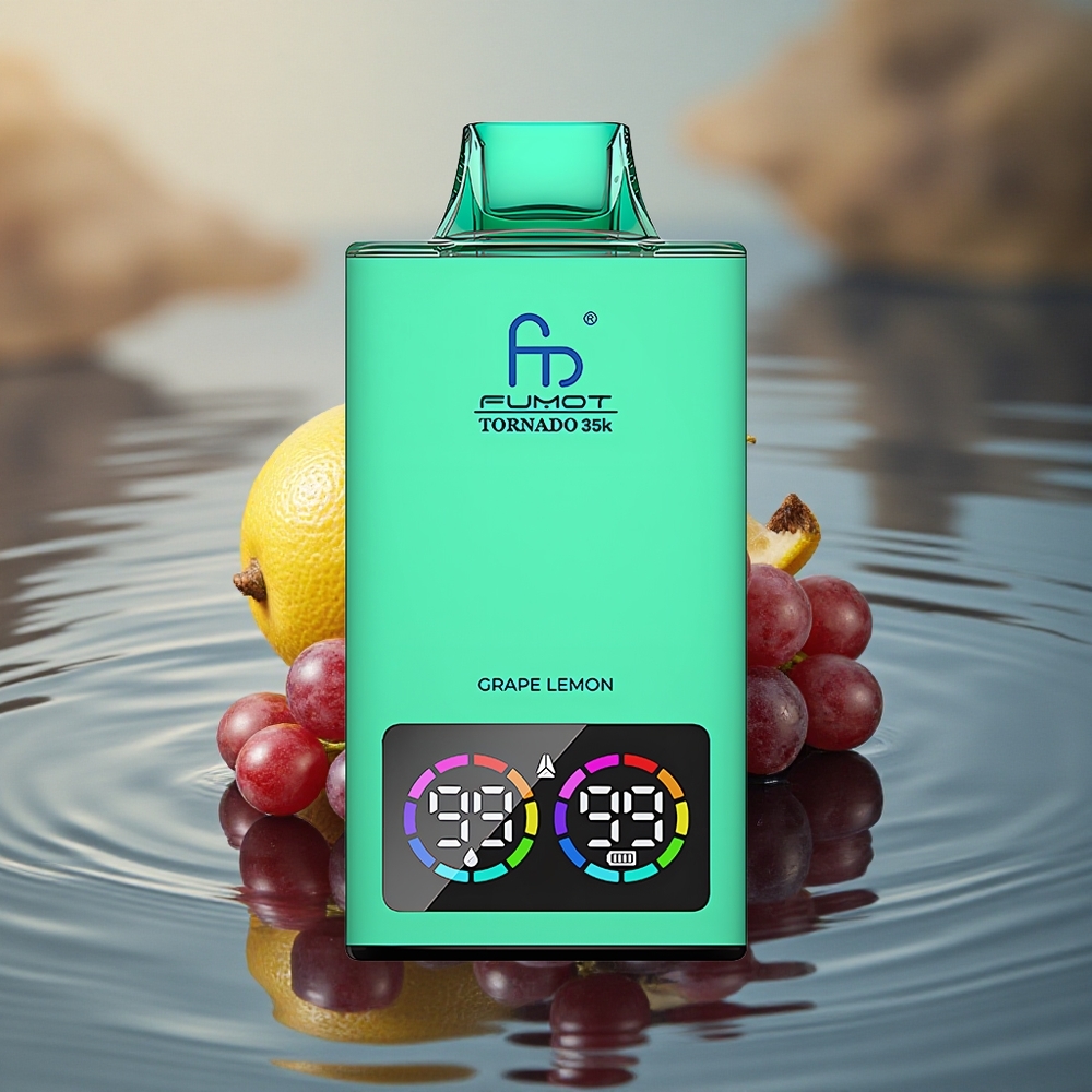 Fumot Tornado 35000 Puffs Grape Lemon Dual Mesh RGB Disposable Vape