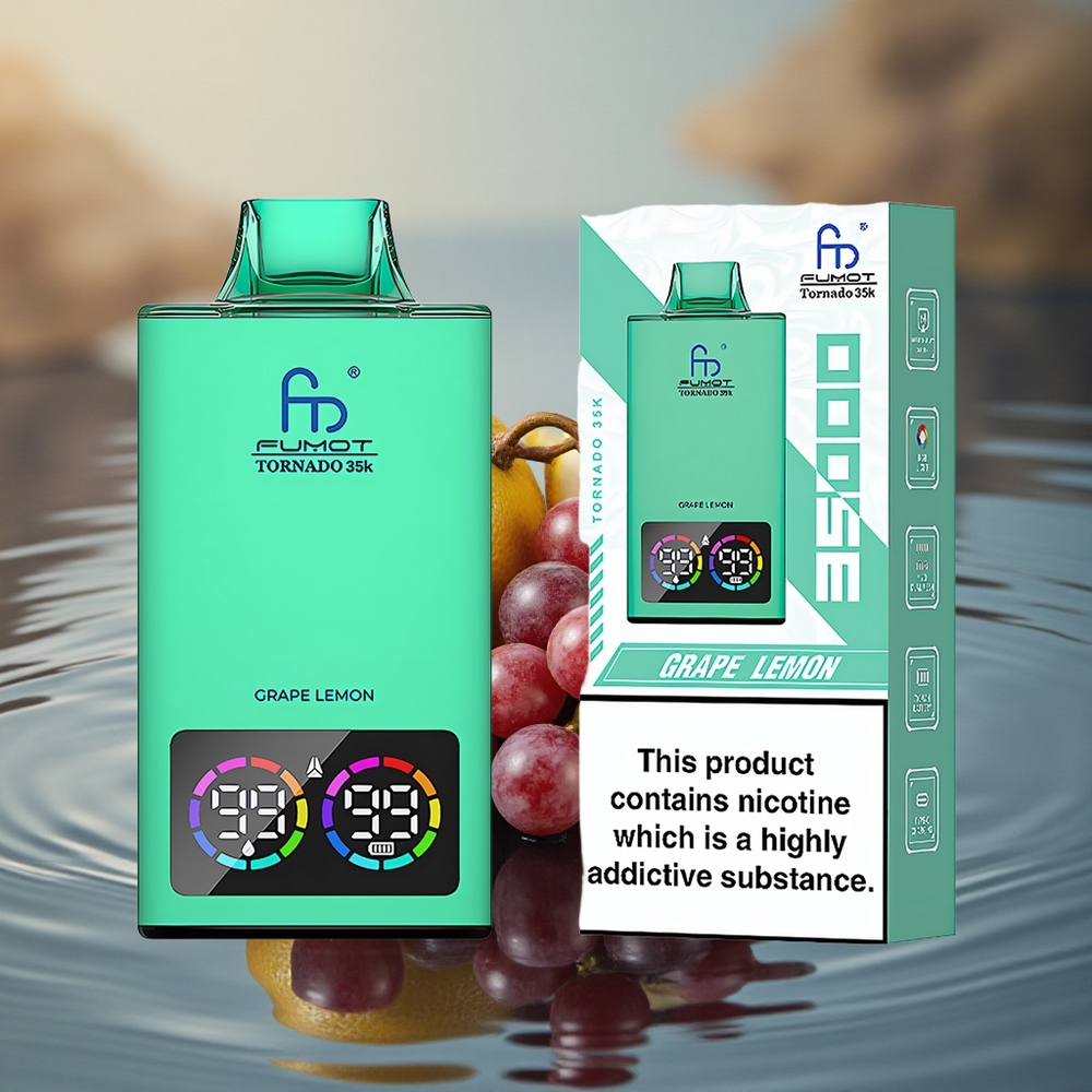 Fumot Tornado 35000 Puffs Grape Lemon Dual Mesh RGB Disposable Vape