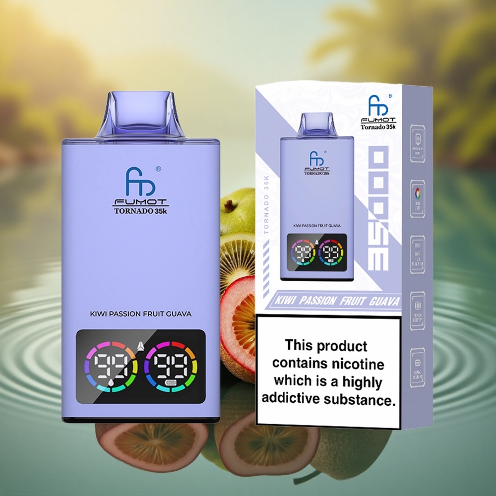 Fumot Tornado 35000 Puffs Kiwi Passion Fruit Guava Dual Mesh RGB
