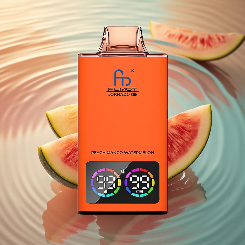 Fumot Tornado 35000 Puffs Peach Mango Watermelon Dual Mesh RGB