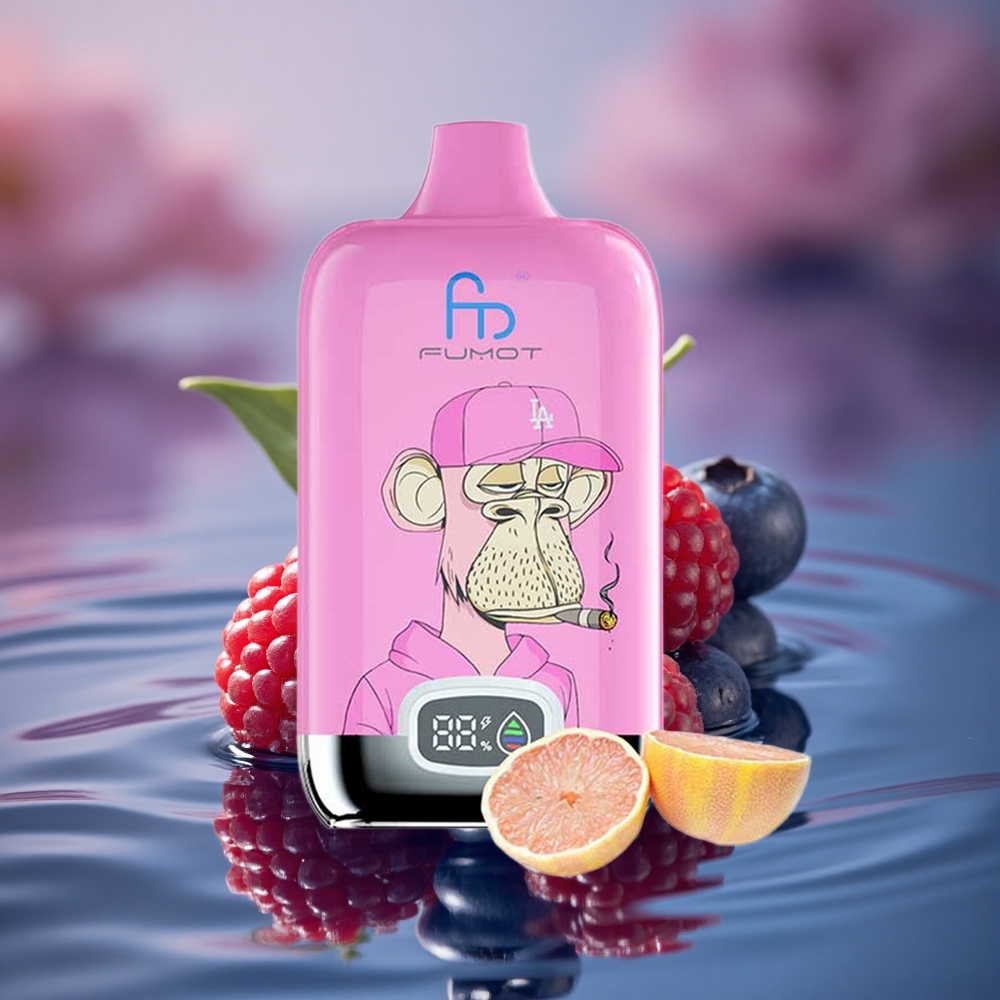 Fumot Tornado Digital Box 12000 Puffs Blueberry Raspberry Mesh 20ml Rechargeable