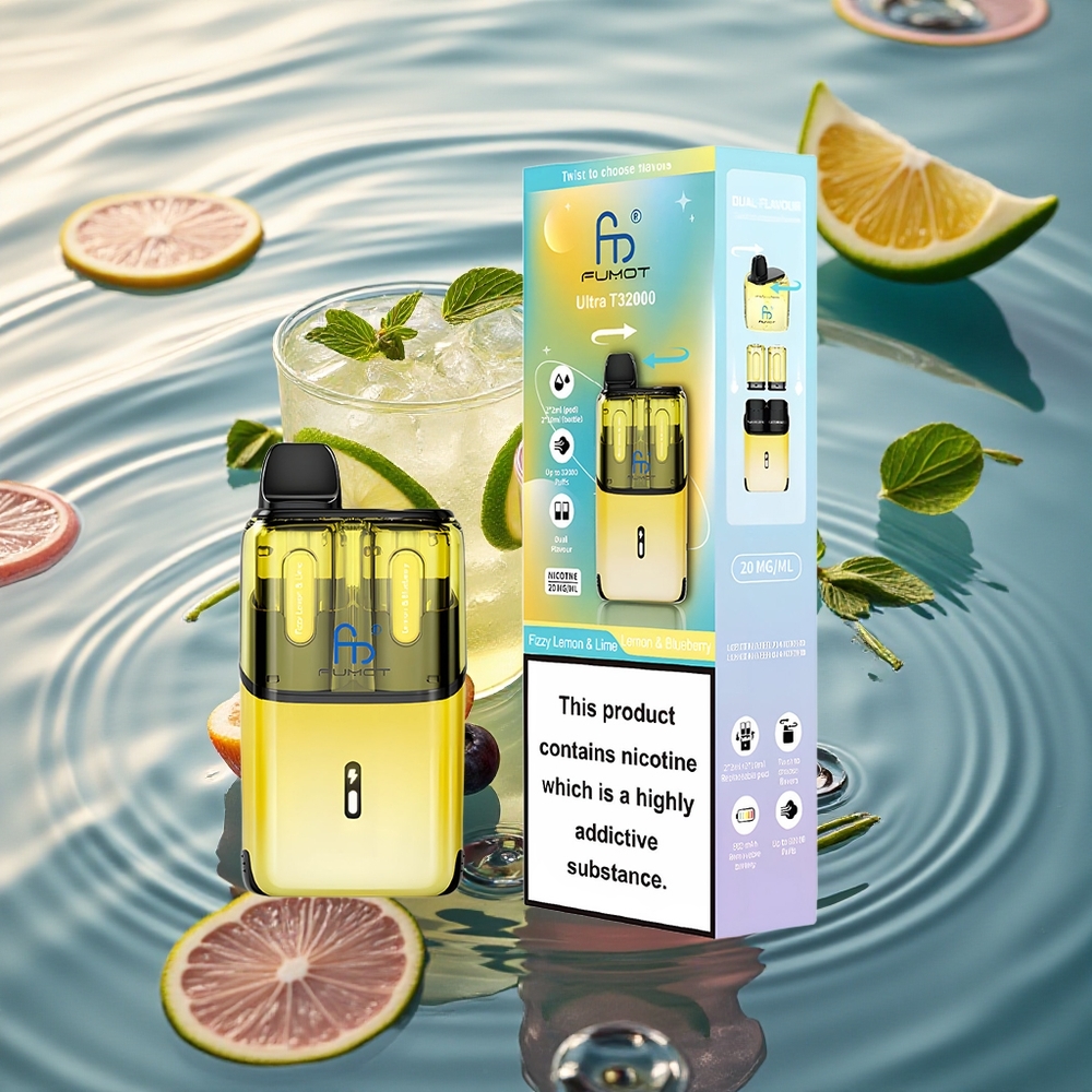 Fumot Ultra T32000 Puffs Fizzy Lemon & Lime - Lemon & Blueberry - 20mg Mesh Coil