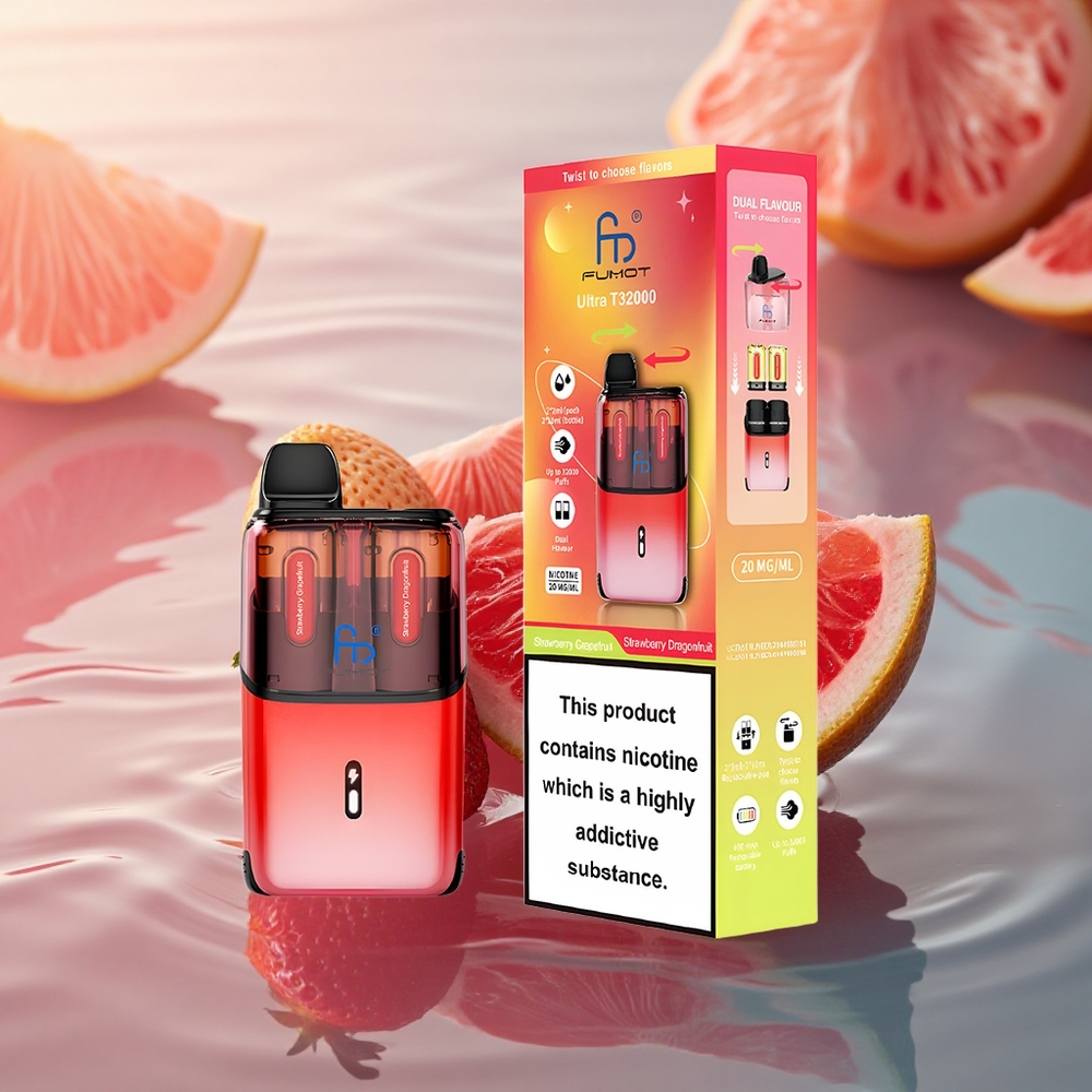 Fumot Ultra T32000 Puffs Strawberry Dragonfruit Mesh Coil Fast Charge