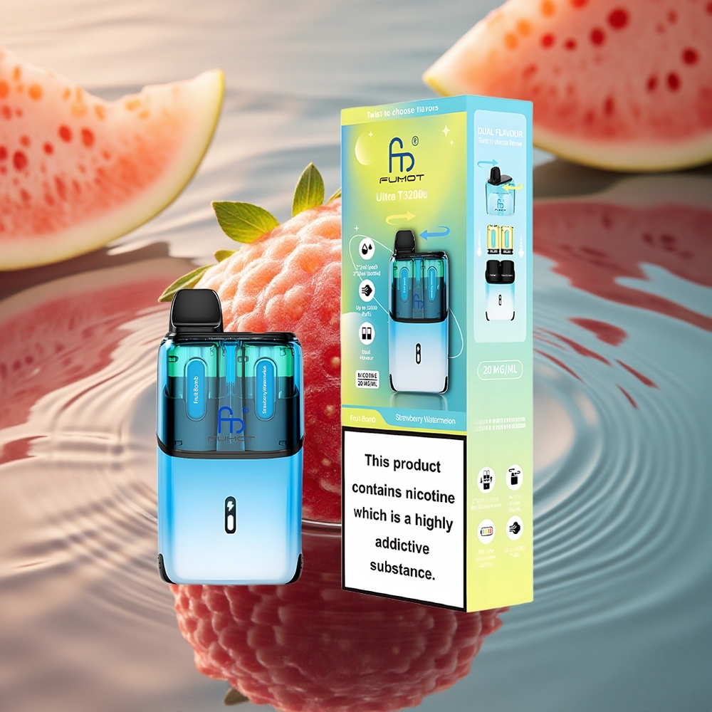 Fumot Ultra T32000 Puffs Strawberry Watermelon Bomb - Fast Charging Mesh Coil