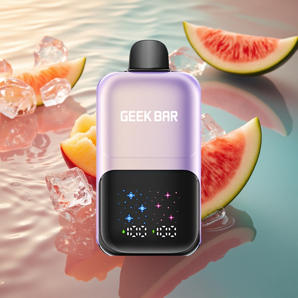 GEEK BAR 2GO 20ml 50000 Puffs Peach Mango Watermelon Ice with Adjustable Coolness & Rechargeable Battery