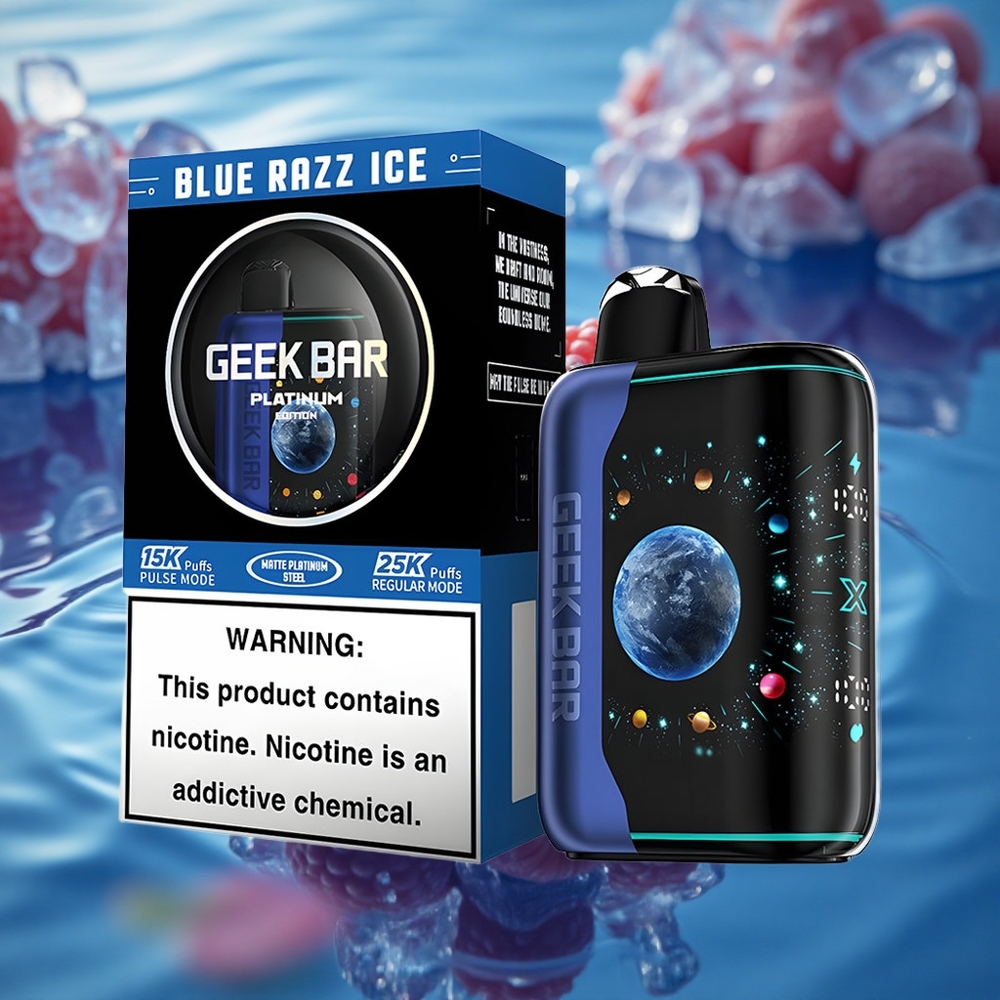 GEEK BAR Platinum Edition 25000 Puffs Platinum Razz Ice with Dual Mesh & Quick Charge