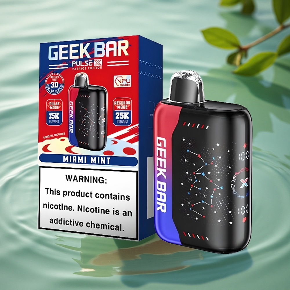 GEEK BAR Pulse X 25000 Puffs Patriot Edition 3D Curved Screen 18mL Dual Mesh