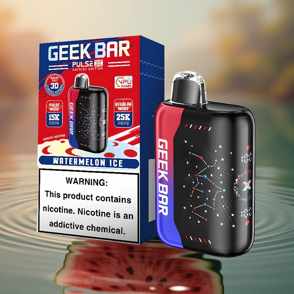GEEK BAR Pulse X 25000 Puffs Patriot Edition 3D Curved Screen 18mL Dual Mesh