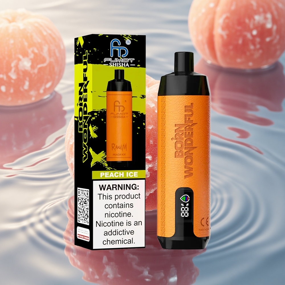 RandM Fumot Shisha 10000 Puffs Peach Ice 18ml Mesh Coil
