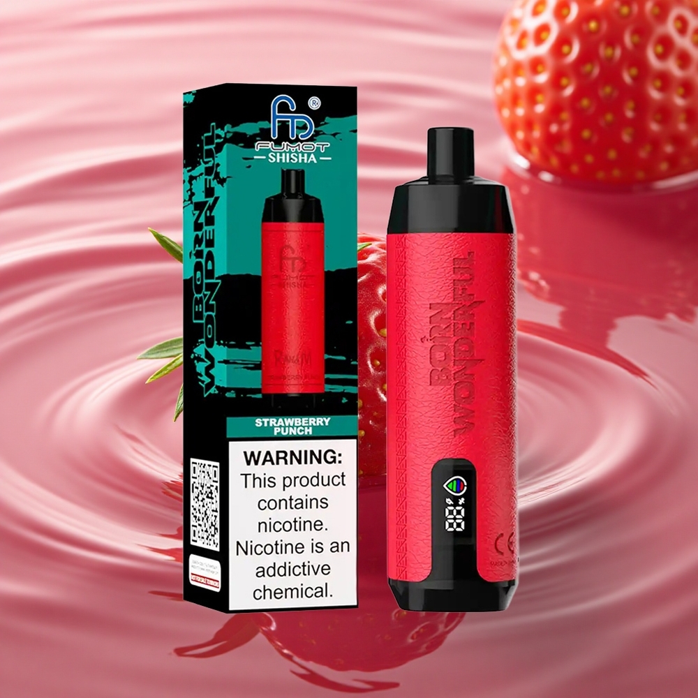 RandM Fumot Shisha 10000 Puffs Strawberry Punch 18ml Mesh 0.5%