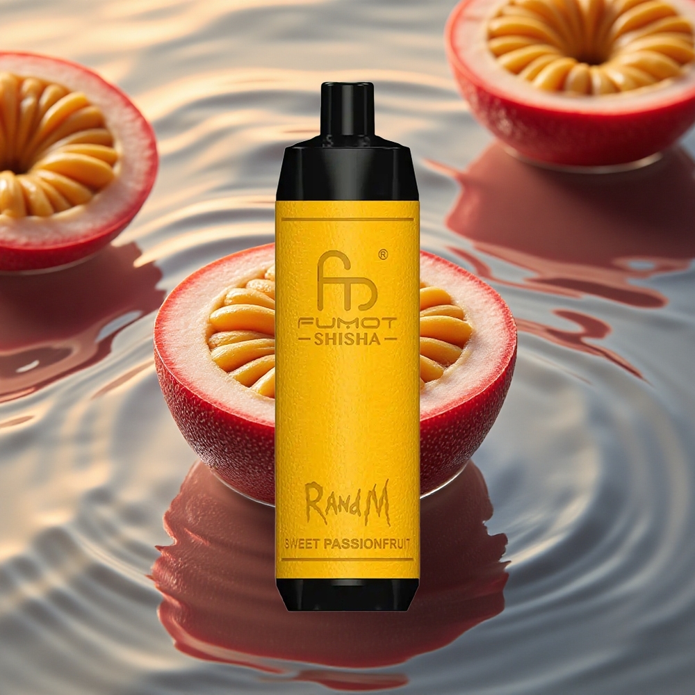 RandM Fumot Shisha 10000 Puffs Sweet Passion Fruit 18ml Mesh 0.5% Nicotine