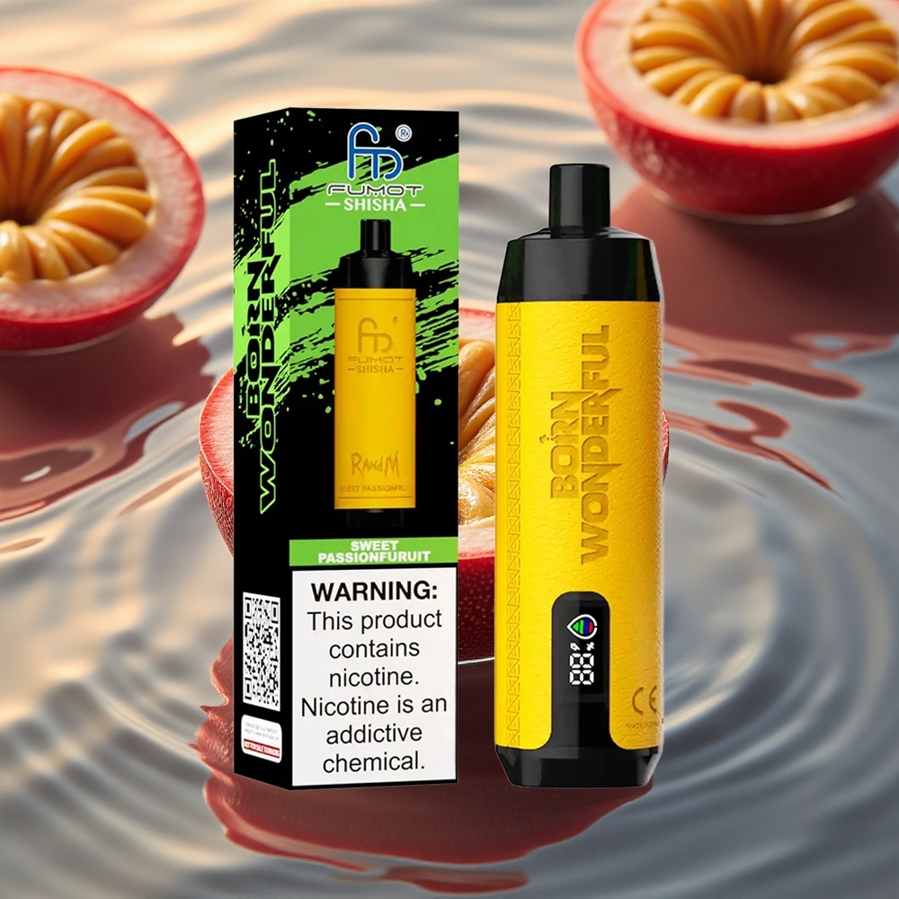 RandM Fumot Shisha 10000 Puffs Sweet Passion Fruit 18ml Mesh 0.5% Nicotine