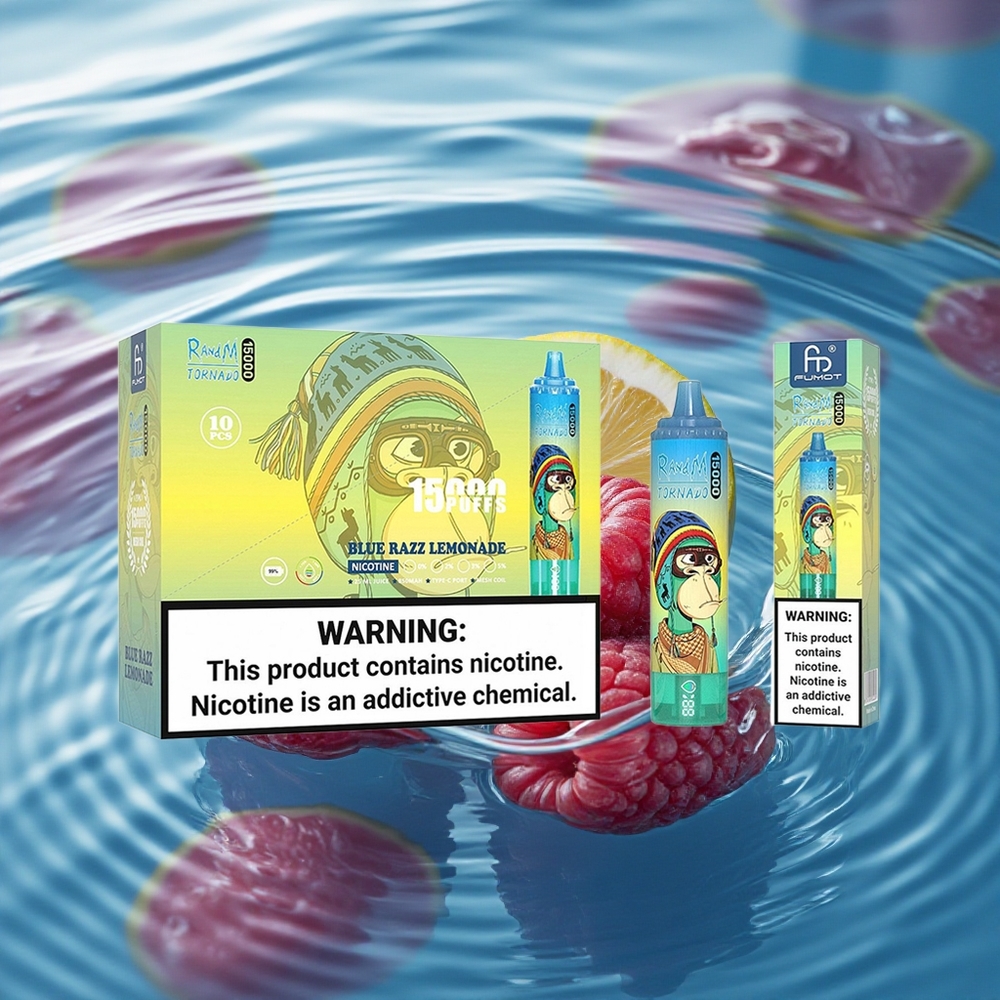 RandM Fumot Tornado 15000 Puffs Blue Razz Lemonade 25ml Mesh