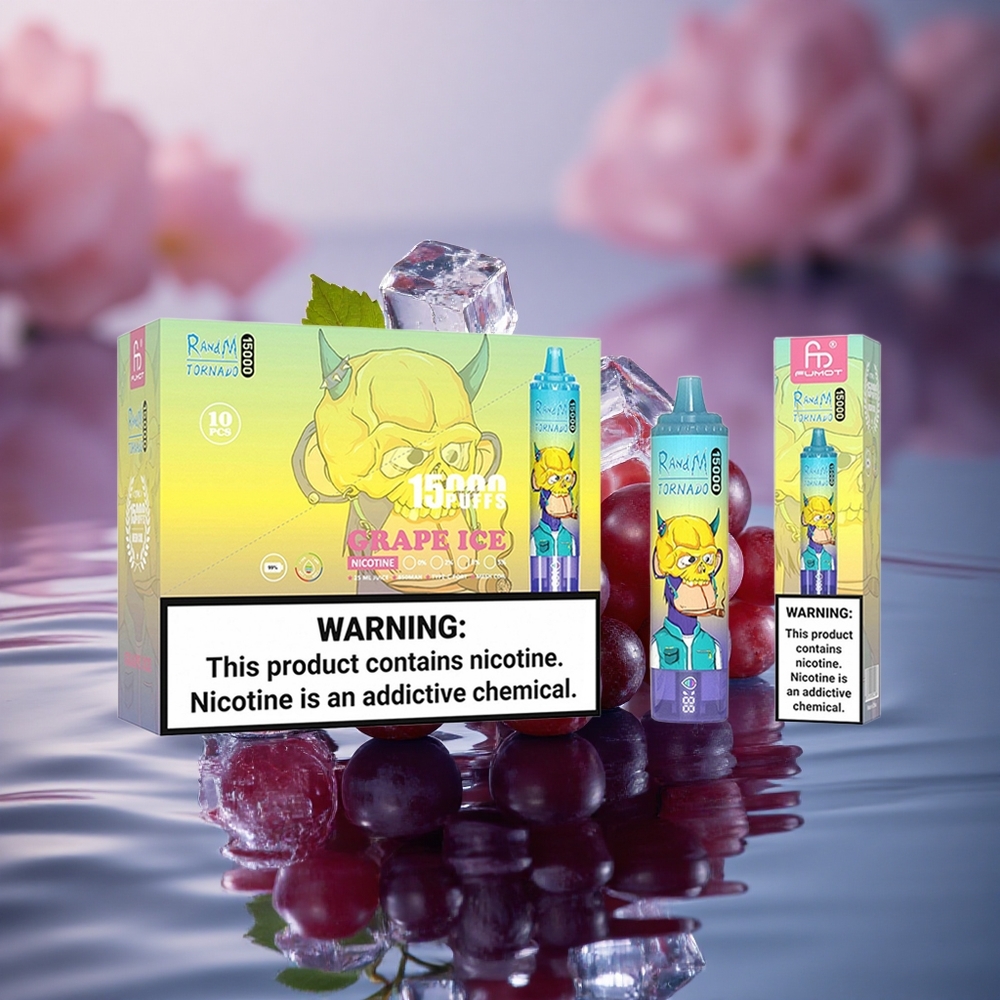 RandM Fumot Tornado 15000 Puffs Grape Ice Mesh 25ml LCD