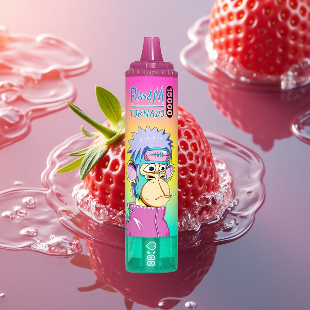 RandM Fumot Tornado 15000 Puffs Strawberry Ice Mesh LCD