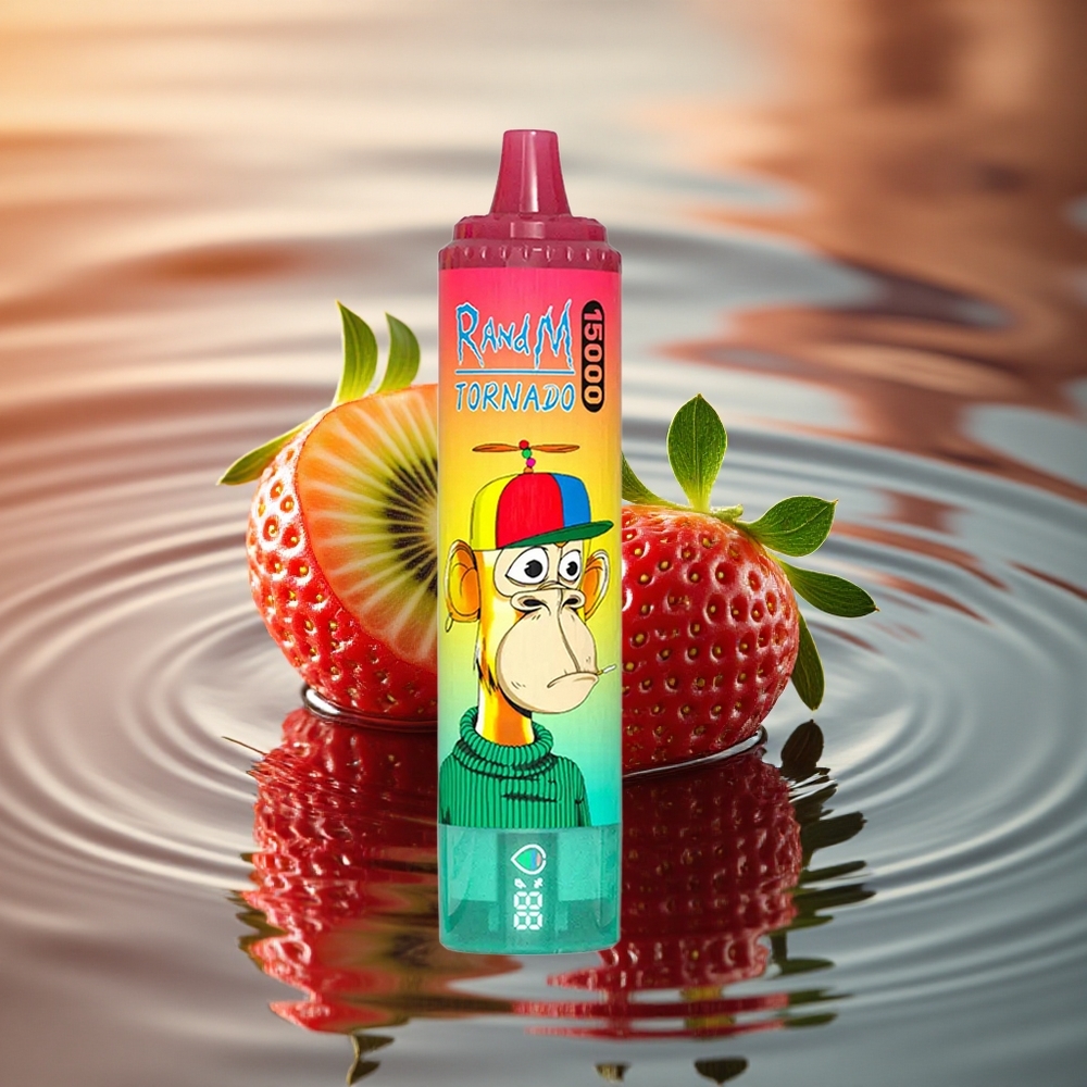 RandM Fumot Tornado 15000 Puffs Strawberry Kiwi 25ml Mesh LCD