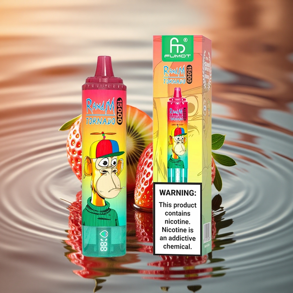 RandM Fumot Tornado 15000 Puffs Strawberry Kiwi 25ml Mesh LCD