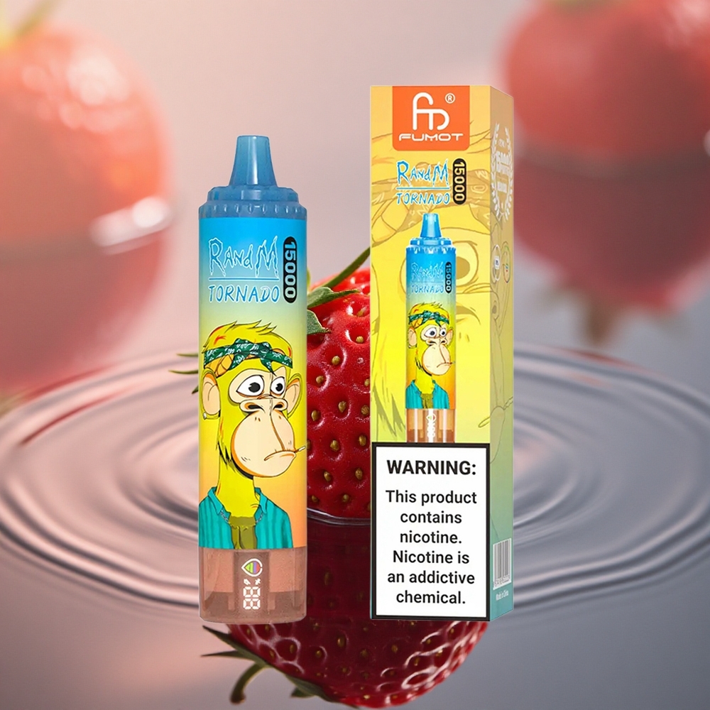 RandM Fumot Tornado 15000 Puffs Strawberry Mesh 25ml LCD